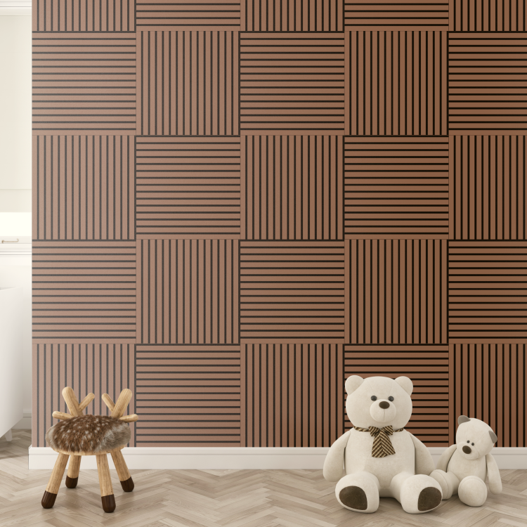 2К Панель Стеновая Акустическая Stella Comfort De Luxe Terracotta 600х600х9 (уп.1шт.)