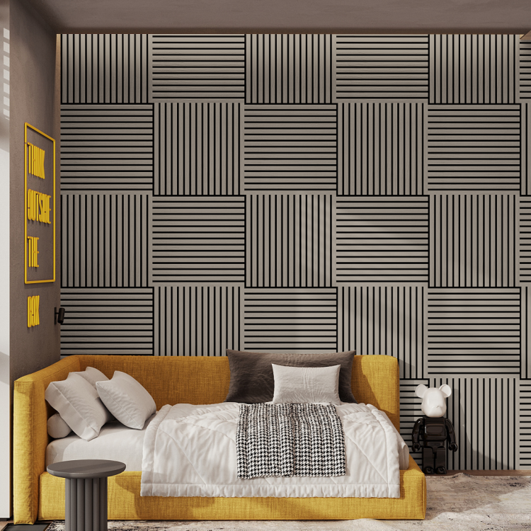 2К Панель Стеновая Акустическая Stella Comfort De Luxe Sandgrau 600х600х9 (уп.1шт.)