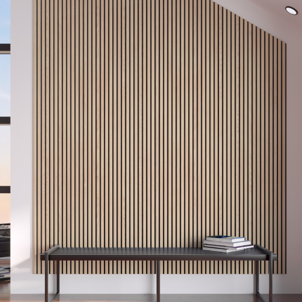 2К Панель Стеновая Акустическая Stella Comfort Light Дуб Снежный 2780х600х9 (уп.1шт.)