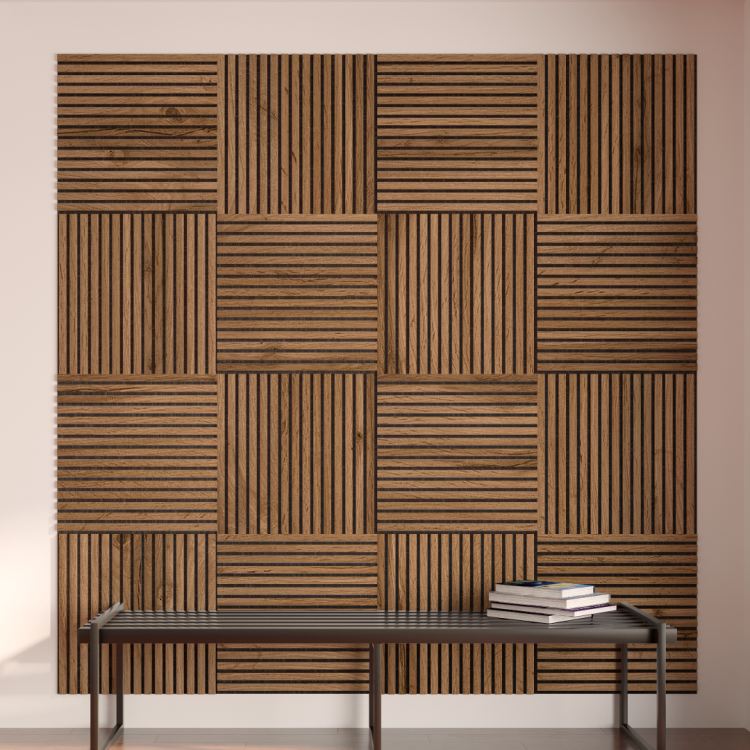 Панель Стеновая Акустическая Stella Comfort Light Пекан 600х600х9 (уп.1шт.)