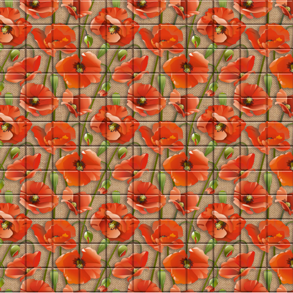 Панель ПВХ 0,3 мозаика Маки STELLA А