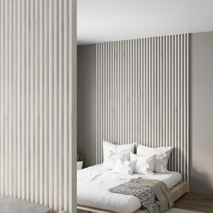 Интерьерная рейка МДФ STELLA Ривьера Дуб Санремо Белый 40*30*2700 (уп.4 шт.)