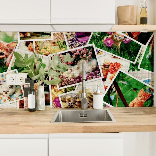 Панель ПВХ 0,3 мозаика «Котята» STELLA 