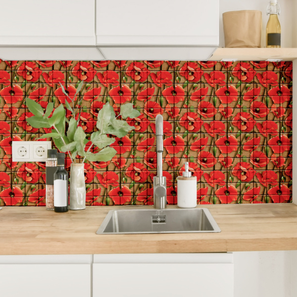 Панель ПВХ 0,3 мозаика Маки STELLA А