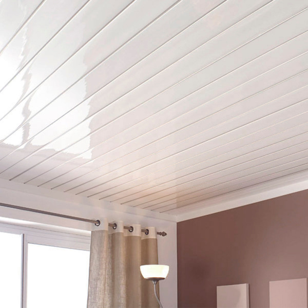 Панель ПВХ потолочная 2-х пол Лак Серебро 0,25*3м (10шт.уп.) тм АКВАТОН