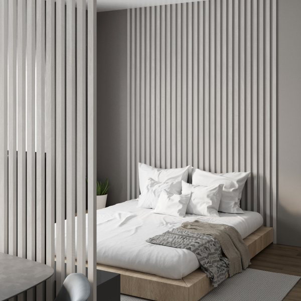 Интерьерная рейка МДФ Stella Бриона Light Орех Акира 16*40*2700 (уп.8шт.)