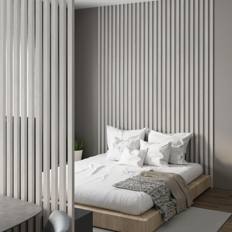 Интерьерная рейка МДФ Stella Бриона Light Орех Акира 16*40*2700 (уп.8шт.)