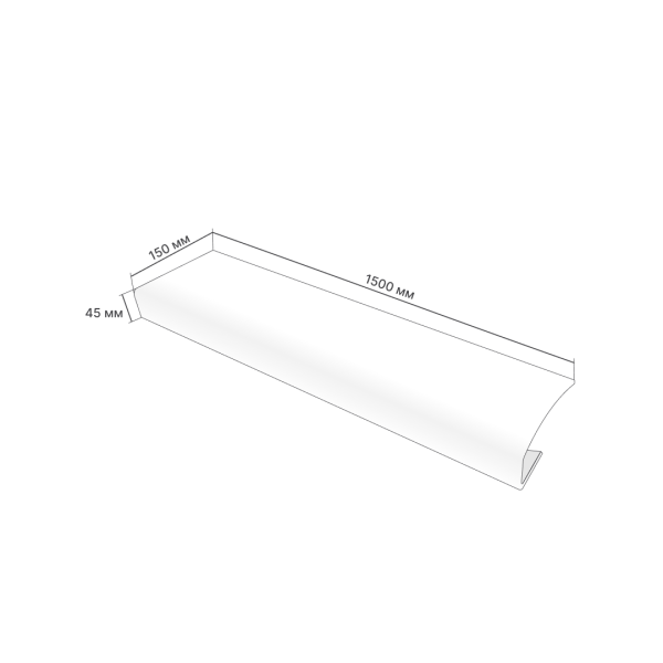 Накладка на подоконник ПВХ Stella Белая 150х1500 мм (6 шт. в упак.)