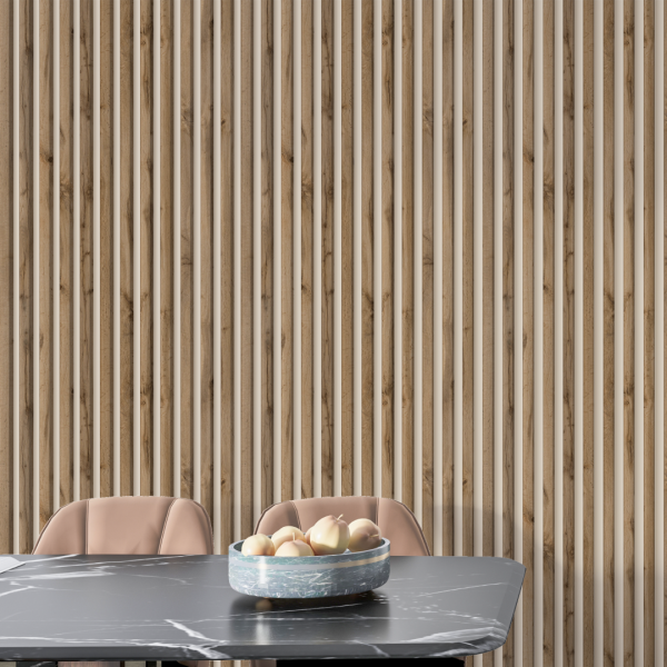 2К Рейка Интерьерная МДФ Stella Модель 12 Light Пекан 2800х27х12 (упак.15шт.)