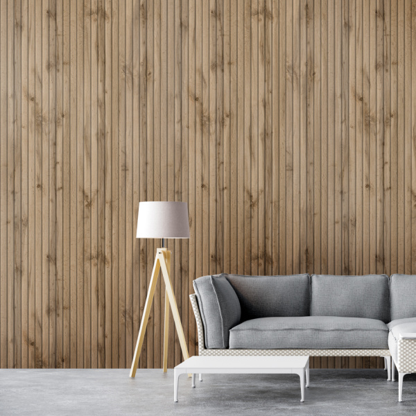 2К Панель Стеновая Реечная МДФ Stella Beats Light Пекан 2700x119x16 (4шт.упак.)