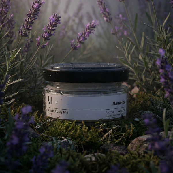 Ароматическая свеча Stella aroma Stunde Glassy Light №9 Лаванда 50 мл (упак.3шт.)