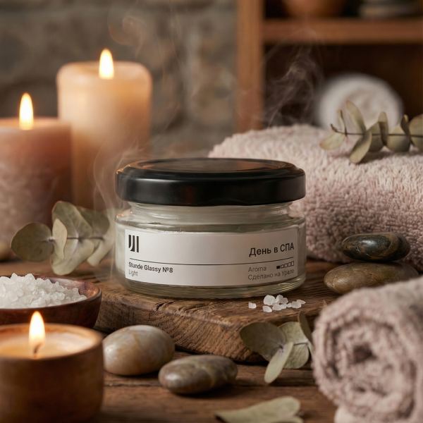 Ароматическая свеча Stella aroma Stunde Glassy Light №8 День в СПА 50 мл (упак.3шт.)