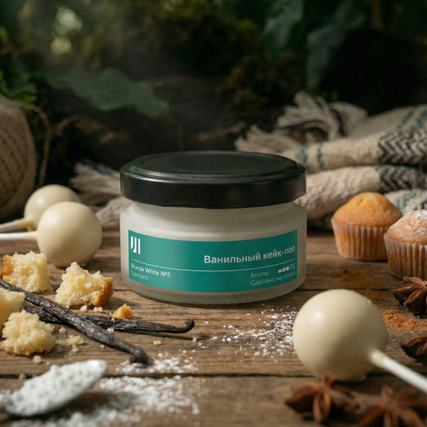 Ароматическая свеча Stella aroma Stunde White Standard №5 Ванильный кейк-поп 50 мл (упак.3шт.)