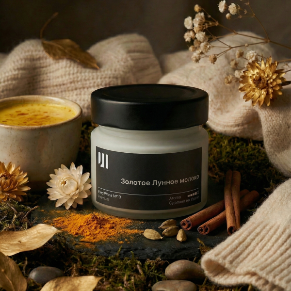 Ароматическая свеча Stella aroma Fred White Premium №13 Золотое Лунное молоко 100 мл (упак.3шт.)