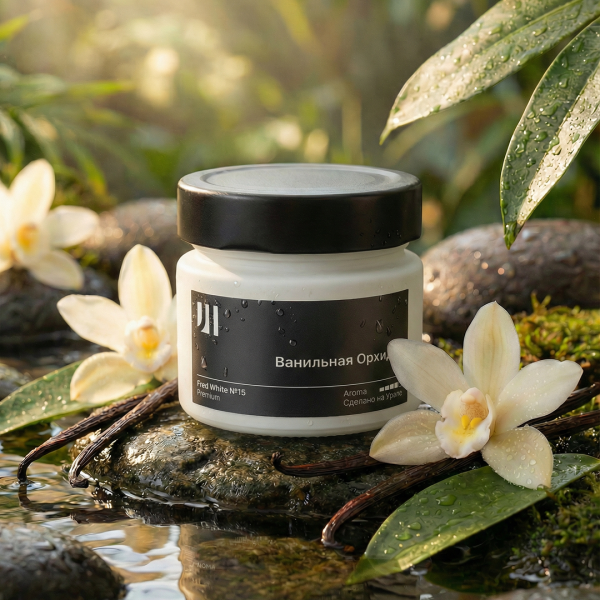 Ароматическая свеча Stella aroma Fred White Premium №15 Ванильная Орхидея 100 мл (упак.3шт.)