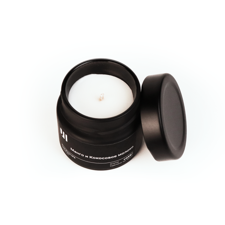 Ароматическая свеча Stella aroma Fred Black Premium №6 Манго и Кокосовое молоко 100 мл (упак.1шт.)