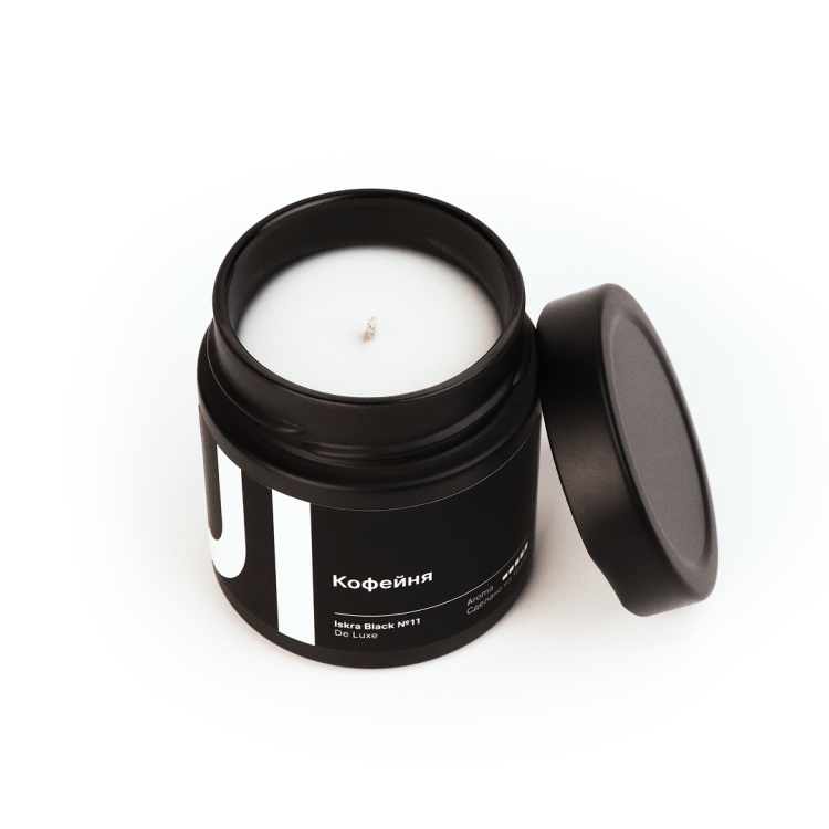 Ароматическая свеча Stella aroma Iskra Black De Luxe №11, Кофейня, 200 мл (1шт.)