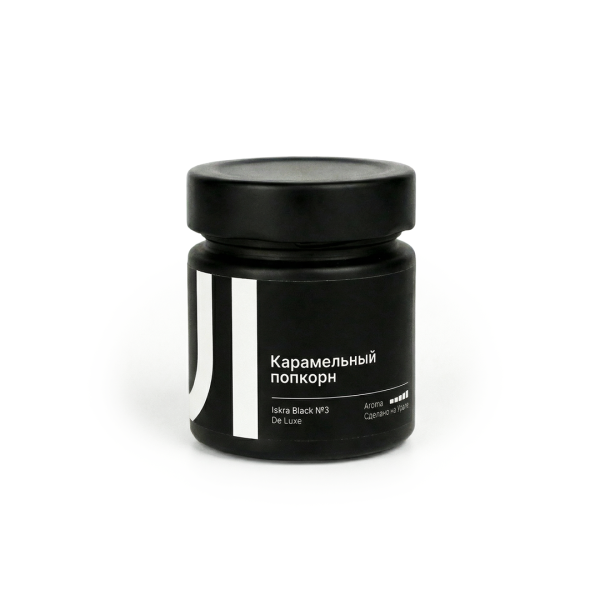 Ароматическая свеча Stella aroma Iskra Black De Luxe №3 Карамельный попкорн 200 мл (1шт)