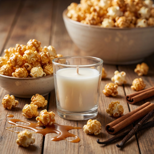 Ароматическая свеча Stella aroma Mini Glassy Light Base №3 Карамельный попкорн, 50 мл (упак.3шт.)