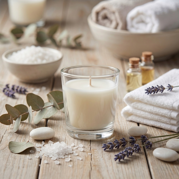 Ароматическая свеча Stella aroma Mini Glassy Light Base №8 День в СПА, 50 мл (упак.3шт.)