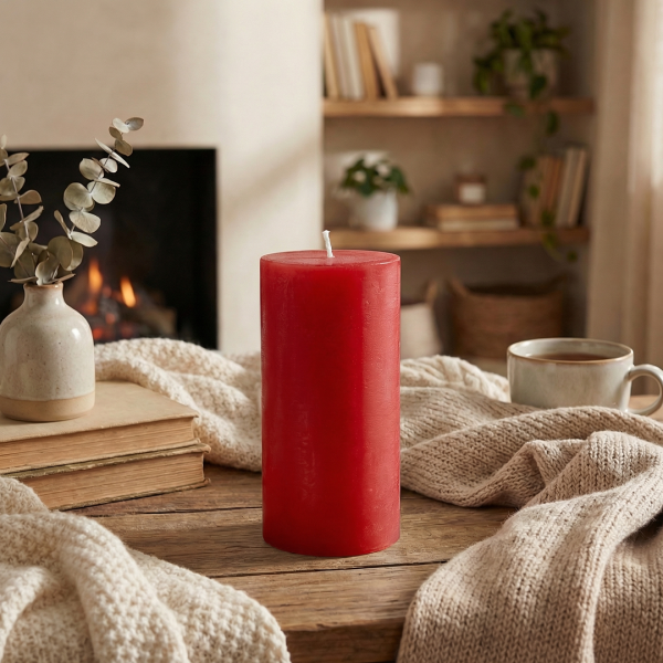 Формовая свеча Stella Column 100 мм Red (упак.6шт.)