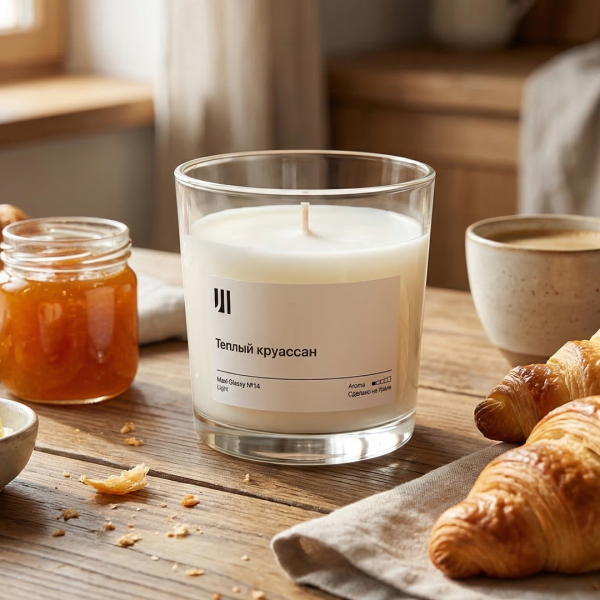 Ароматическая свеча Stella aroma Maxi Glassy Light Base №14 Теплый круассан 250 мл (упак.3шт.)