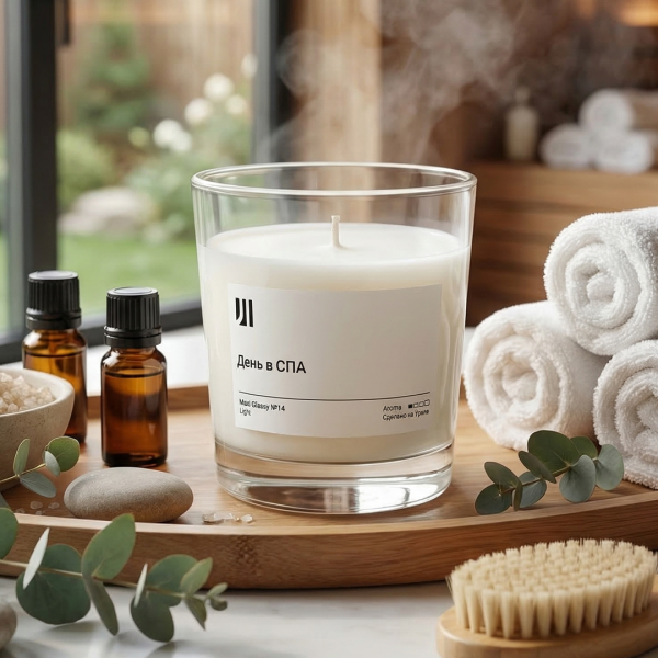 Ароматическая свеча Stella aroma Maxi Glassy Light Base №8 День в СПА 250 мл (упак.3шт.)