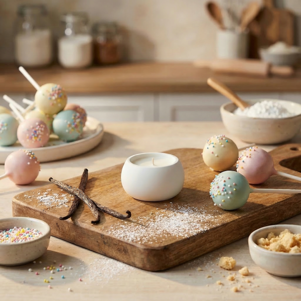 Ароматическая свеча Stella aroma Gypsum form Stone Light №5, Ванильный кейк-поп, 30 мл (1 шт.)