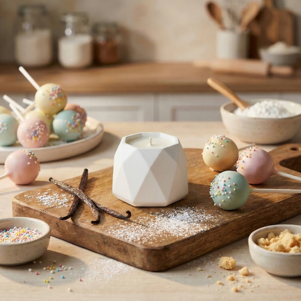 Ароматическая свеча Stella aroma Gypsum form Crystal Light №5, Ванильный кейк-поп, 30 мл (1 шт.)