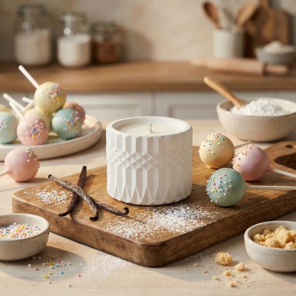 Ароматическая свеча Stella aroma Gypsum form Sofia Light №5, Ванильный кейк-поп, 75 мл (1 шт.)