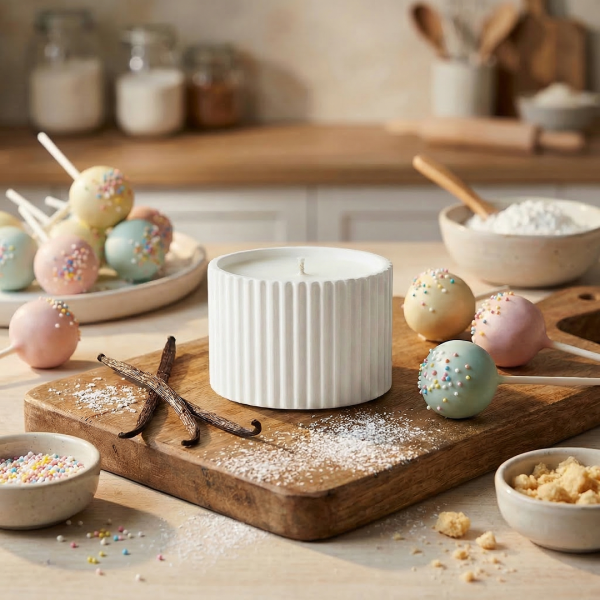 Ароматическая свеча Stella aroma Gypsum form Sandra Light №5, Ванильный кейк-поп, 80 мл (1 шт.)