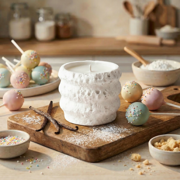 Ароматическая свеча Stella aroma Gypsum form Volcano Light №5, Ванильный кейк-поп, 140 мл (1 шт)