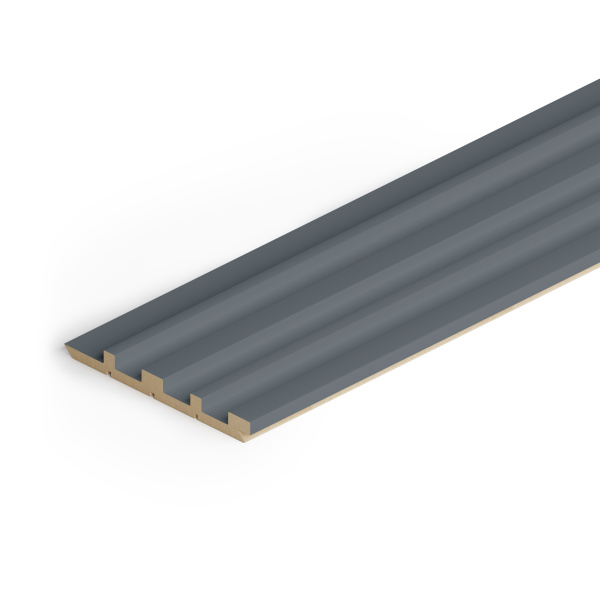 Панель Стеновая Реечная МДФ Stella Ритм, Делюкс, Антрацит, 2700x119x12, (4шт.упак.)