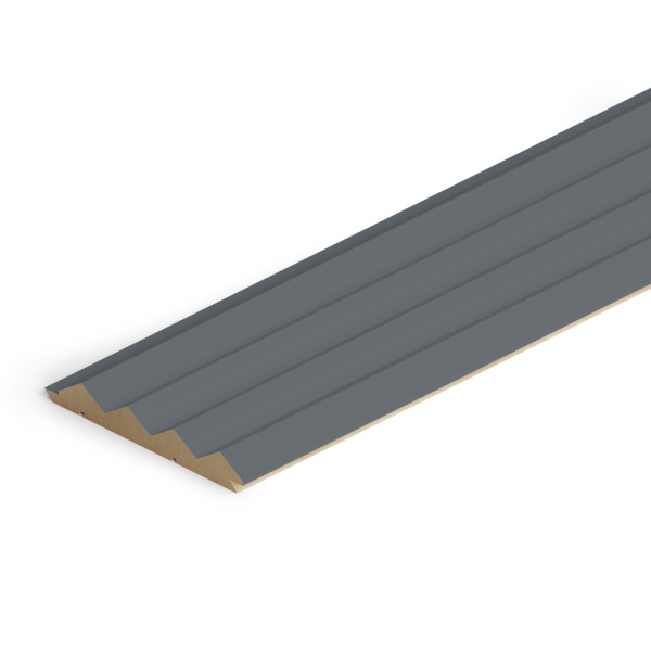 Панель Стеновая Реечная МДФ Stella Пик, Делюкс, Антрацит, 2700x119x16, (4шт.упак.)