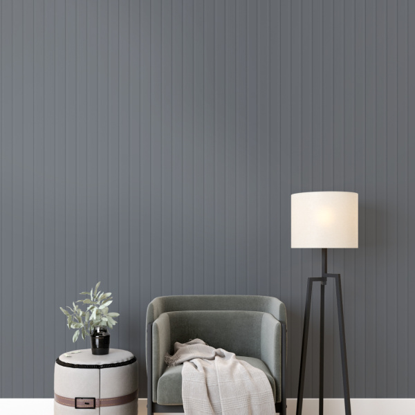 Панель Стеновая Реечная МДФ Stella Стрип, Делюкс, Антрацит, 2700х200х6, (упак. 8 шт.)