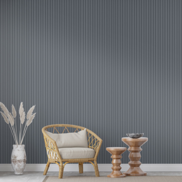 Панель Стеновая Реечная МДФ Stella Ритм, Делюкс, Антрацит, 2700x119x12, (4шт.упак.)