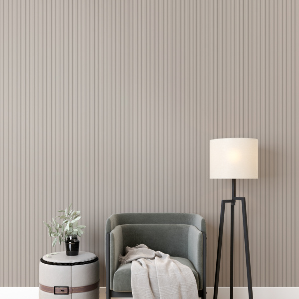 Панель Стеновая Реечная МДФ Stella Pитм, Делюкс, Сандал, 2700x119x12, (4шт.упак.)