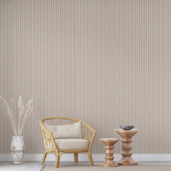 Панель Стеновая Реечная МДФ Stella Pитм, Делюкс, Сандал, 2700x119x12, (4шт.упак.)