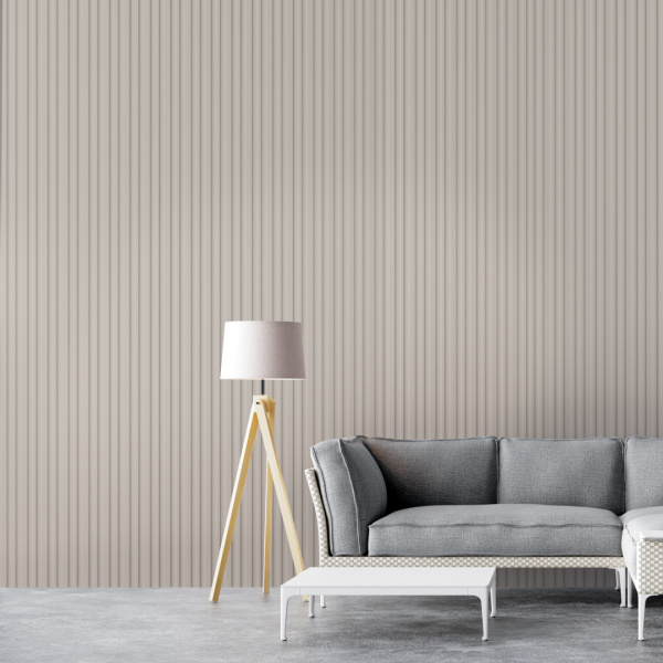 Панель Стеновая Реечная МДФ Stella Pитм, Делюкс, Сандал, 2700x119x12, (4шт.упак.)