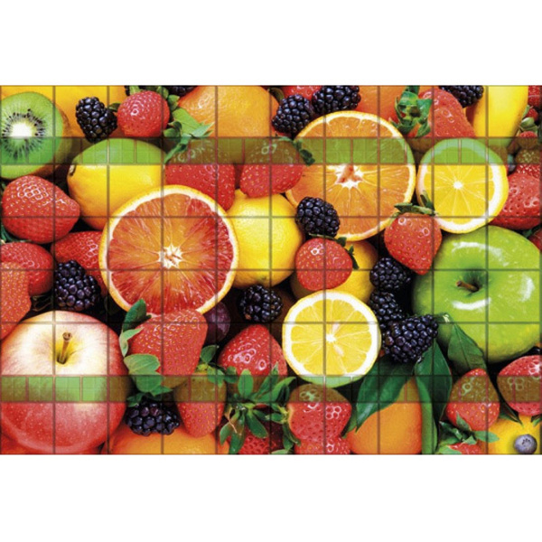 Панель ПВХ Фруктовый Десерт ПАННО - составная 0,6мм (общ. размер 2766*645 ) А