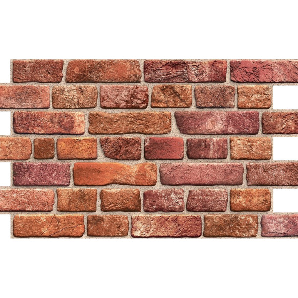 Панель ПВХ 0,4 кирпич Ретро красный