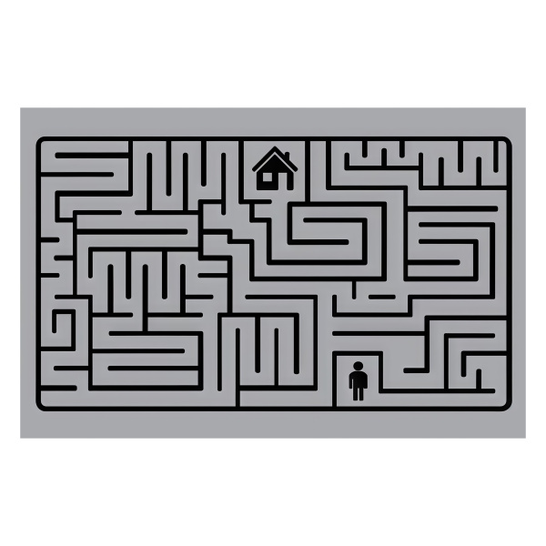 Коврик на ПВХ основе 50х80см "Лабиринт"