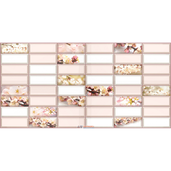 Панель ПВХ 0,4 плитка Цветущий сад