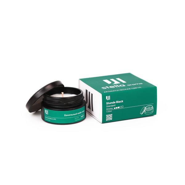 Ароматическая свеча Stella aroma Stunde Black Standard №5 Ванильный кейк-поп 50 мл (упак.3шт.)
