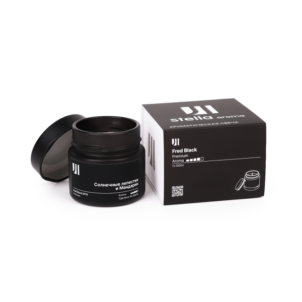 Ароматическая свеча Stella aroma Fred Black Premium №10 Солнечные лепестки и мандарин 100 мл (упак.1шт.)