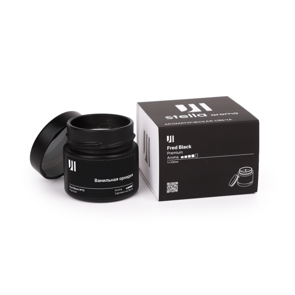 Ароматическая свеча Stella aroma Fred Black Premium №15 Ванильная Орхидея 100 мл (упак.1шт.)