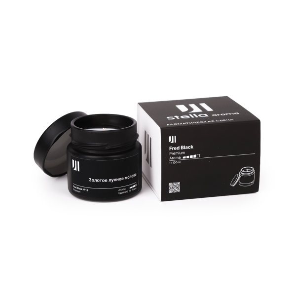 Ароматическая свеча Stella aroma Fred Black Premium №13 Золотое Лунное молоко 100 мл (упак.1шт.)