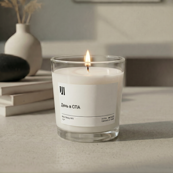 Ароматическая свеча Stella aroma Maxi Glassy Light Base №8 День в СПА 250 мл (упак.3шт.)