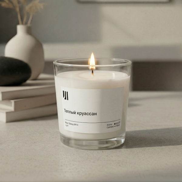 Ароматическая свеча Stella aroma Maxi Glassy Light Base №14 Теплый круассан 250 мл (упак.3шт.)