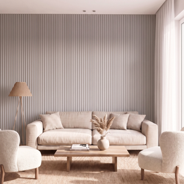 Панель Стеновая Реечная МДФ Stella Wave De Luxe Sandgrau 2700x119x16 (4шт.упак.)